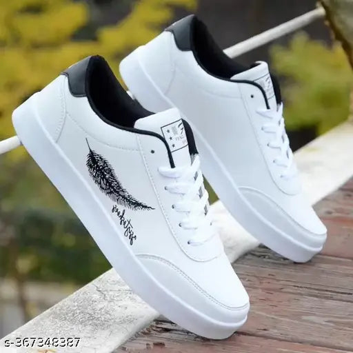 Sports Running, Walking & Gym with Casual Lace-Up Shoes for Men's & Boy's (White)