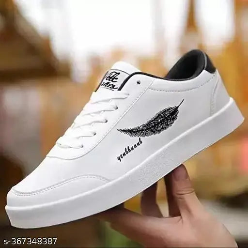 Sports Running, Walking & Gym with Casual Lace-Up Shoes for Men's & Boy's (White)