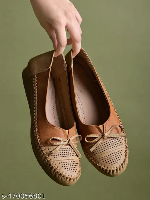 Shoetopia Casual Beige Ballerinas For Women & Girls